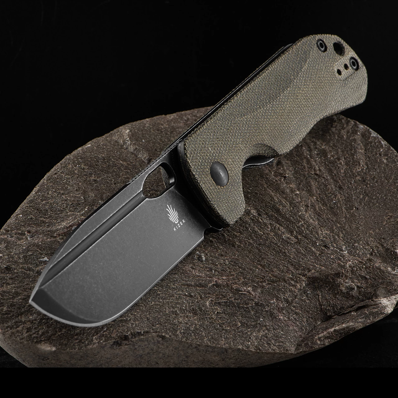 Kizer Bugai Micarta Black Folding Knife 5 Kizer Bugai Micarta Black Folding Knife - Image 3