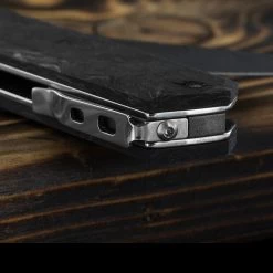 Maserin Silver 410 Fat Carbon Damascus Folding Knife -Professional Outdoor Equipment Store MAS410DNdet3 18276.1689327732