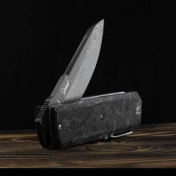 Maserin Silver 410 Fat Carbon Damascus Folding Knife -Professional Outdoor Equipment Store MAS410DNdet 21483.1689327732