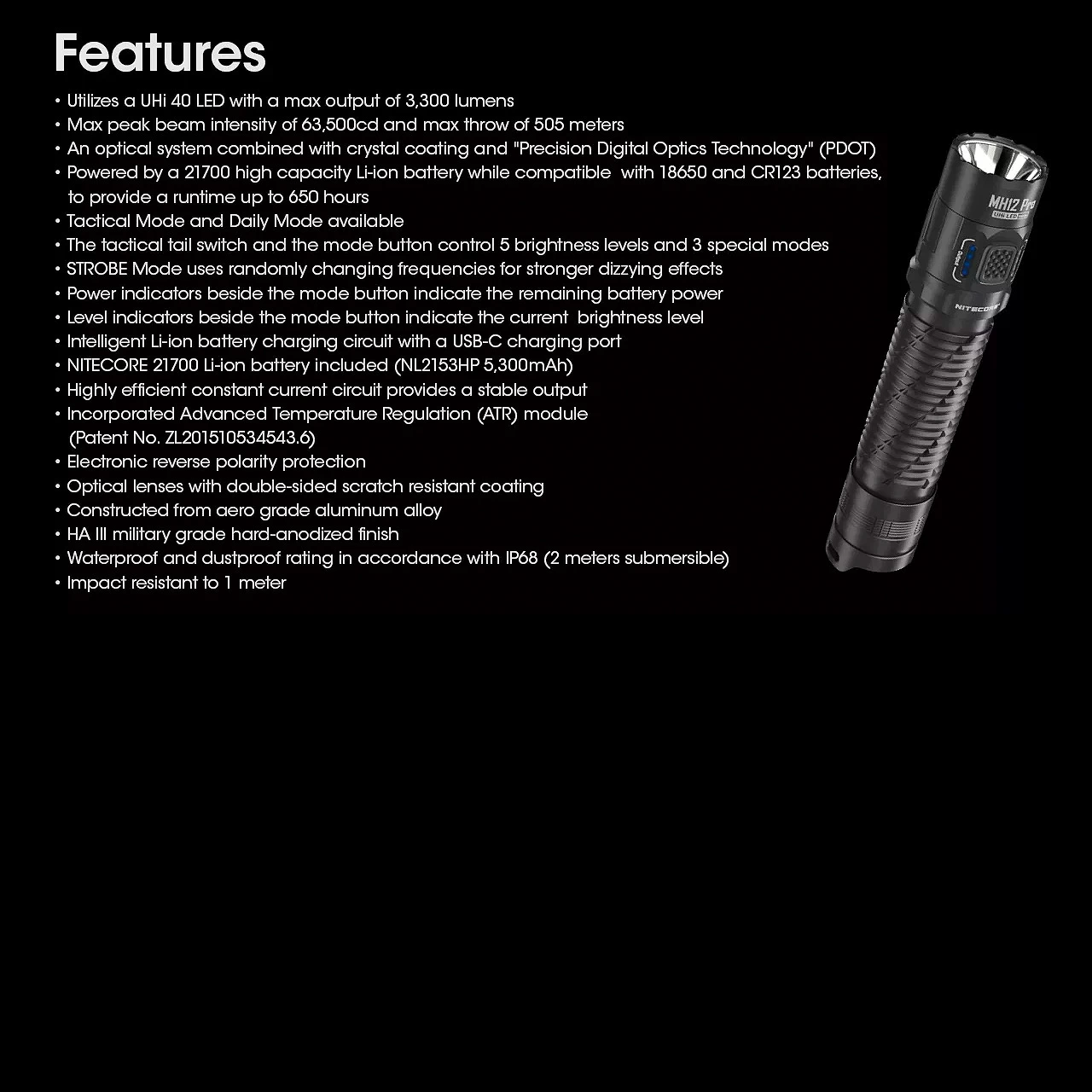 Nitecore MH12 Pro Flashlight 12 Nitecore MH12 Pro Flashlight - Image 10